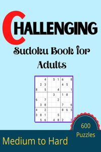 Challenging Sudoku Book for Adults