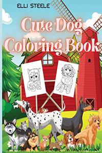 Cute Dog Coloring Book