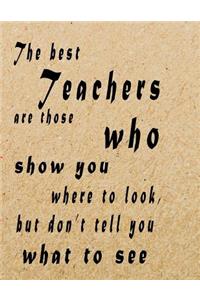 The Best Teachers Are Those Who Show You Where To Look, But Don't Tell You What To See