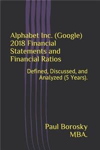 Alphabet Inc. (Google) 2018 Financial Statements and Financial Ratios