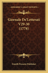 Giornale De'Letterati V29-30 (1778)