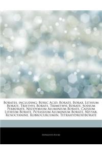 Articles on Borates, Including: Boric Acid, Borate, Borax, Lithium Borate, Triethyl Borate, Trimethyl Borate, Sodium Perborate, Neodymium Aluminium Bo