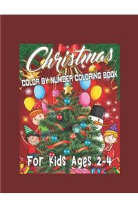 Christmas Color By Number Coloring Book For Kids Ages 2-4