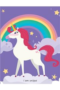 Magical Unicorn #07, Unicorn Wide Ruled Journal for Kids Girls, Journal for Kids Ages 7-12, Unicorn Notebook for Kids