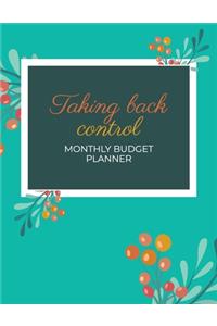Taking Back Control Monthly Budget Planner