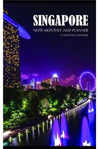 Singapore Note Monthly 2020 Planner 12 Month Calendar