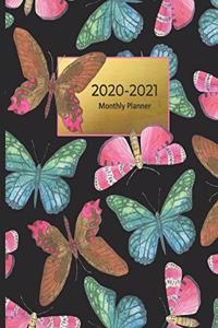 2020-2021 Monthly Planner: Pretty Butterfly Gift For Moms. 2-Year Planner With Holidays (Jan 2020-Dec 2020). 2-Page Monthly Spreads + Calendar Views. Record Appointments, To-D