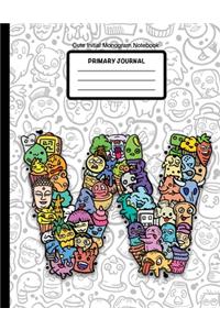 Cute Initial Monogram Notebook Primary Journal