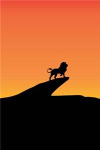 Lion Silhouette on a Cliff Surveying His Kingdom Journal: 150 Page Lined Notebook/Diary