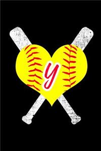 Y Monogram Initial Softball Journal