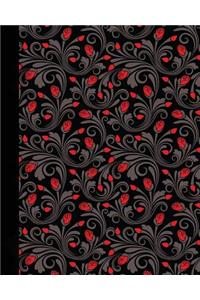Sketchbook: Flowers and Buds (Gothic Red and Black) 8x10 - Blank Journal with No Lines - Journal Notebook with Unlined Pages for Drawing and Writing on Blank Paper