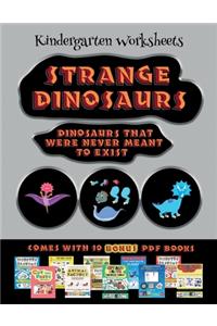 Kindergarten Worksheets (Strange Dinosaurs - Cut and Paste)