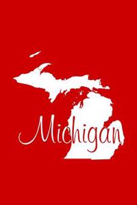 Michigan - Red Lined Notebook with Margins