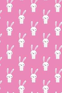 Journal Notebook For Animal Lovers - Cute Rabbit Pattern - Pink