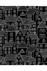 Bullet Journal Notebook Cute Houses Pattern 1
