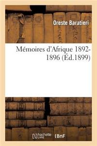 Mémoires d'Afrique 1892-1896