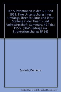 Die Subventionen in Der Brd Seit 1951