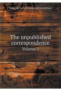 The unpublished correspondence Volume 1