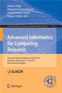 Advanced Informatics for Computing Research