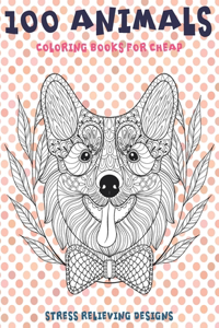 Coloring Books for Cheap - 100 Animals - Stress Relieving Designs