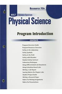 Holt Science Spectrum: Physical Science with Earth and Space Science: Program Introduction Resource File