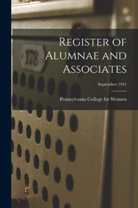 Register of Alumnae and Associates; September 1941