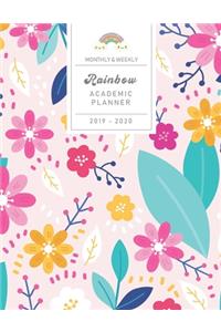 Monthly & Weekly Rainbow Academic Planner 2019 - 2020