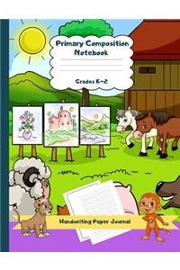 Primary Composition Notebook Grades K-2 Handwriting Paper Journal