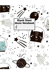 Blank Sheet Music Notebook: Easy Blank Staff Manuscript Book Large 8.5 X 11 Inches Musician Paper Wide 12 Staves Per Page for Piano, Flute, Violin, Guitar, Trumpet, Drums, Cell