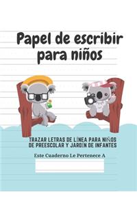Papel de escribir para niños