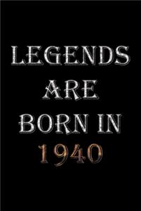 Legends Are Born In 1940 Notebook