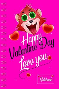 Cute Cat Valentine's Day Gift for kitten lovers Notebook journal