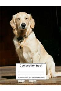 Composition Book 100 Sheets/200 Pages/7.44 X 9.69 In. Wide Ruled/ Labrador Retriever