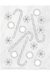 Christmas Candy Notebook with Floral Margins for Adult Coloring
