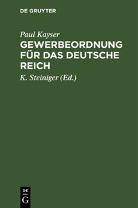 Gewerbeordnung Für Das Deutsche Reich