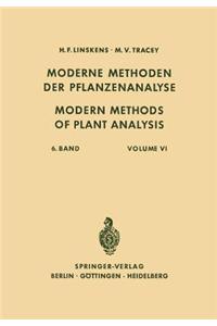 Modern Methods of Plant Analysis / Moderne Methoden Der Pflanzenanalyse