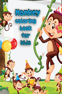 Monkey coloring book for kids