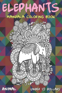 Animal Mandala Coloring Book - Under 10 Dollars - Elephants