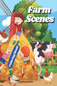 Farm Scenes Coloring Book With Animals