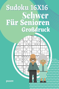 Sudoku 16x16 Schwer Für Senioren Großdruck: Denksport Sudoku Irregulär