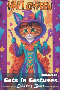 Cat Halloween Costumes Coloring Book