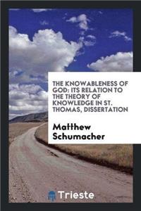 Knowableness of God