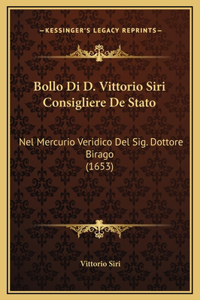 Bollo Di D. Vittorio Siri Consigliere De Stato