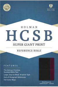 HCSB Super Giant Print Reference Bible, Black/Burgundy Leathertouch Indexed