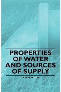 Properties of Water and Sources of Supply