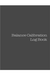 Balance Calibration Log Book