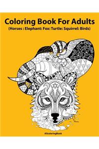 Horses coloring book for adults