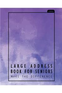 Large Address Book for Seniors: Bright Purple Pastel Extra Large Address Reference for Address, Phone, Email, Contact