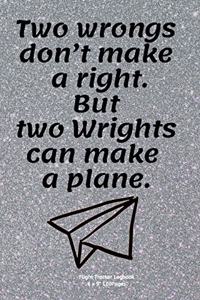Two wrongs don't make a right. But two Wrights can make a plane.