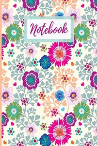 Cream floral print Notebook